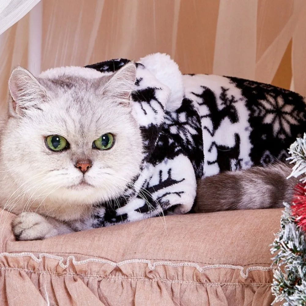 Dog Christmas Jumpsuits Winter Soft