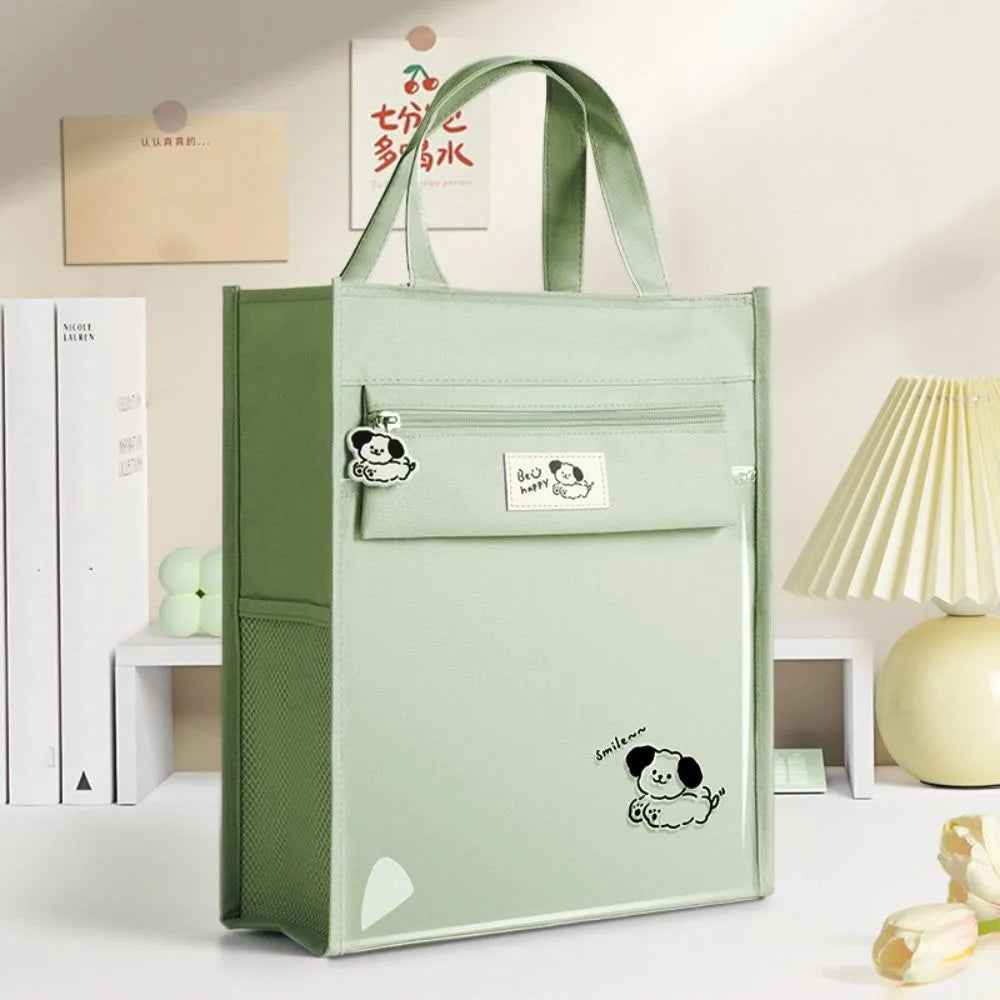 Panda Dog Cartoon Tote Bag Transparent Multiple Pockets Stud