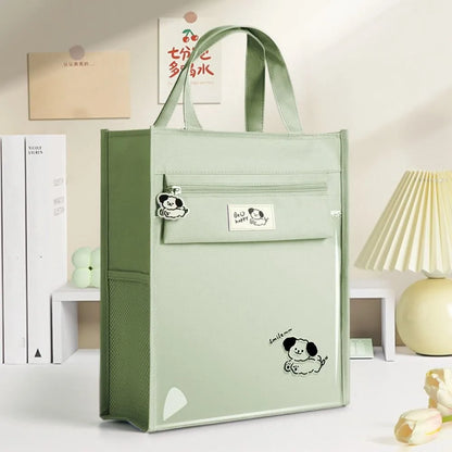 Panda Dog Cartoon Tote Bag Transparent Multiple Pockets Stud