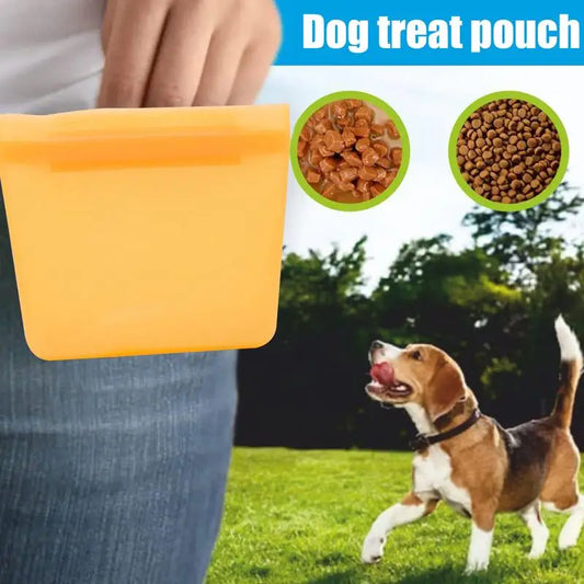 Silicone Dog Treat Pouch With Easy Closure Outside Training