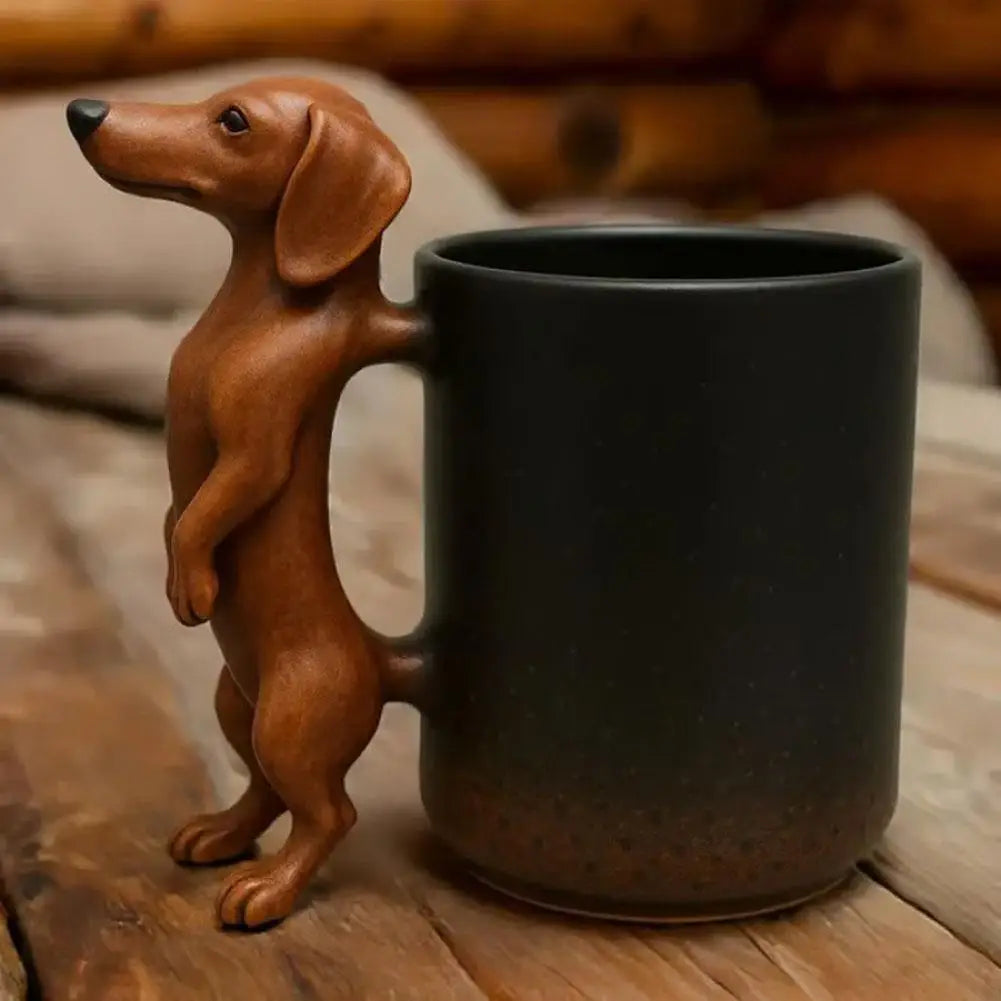 Cute Dog Handle Ceramic Mug