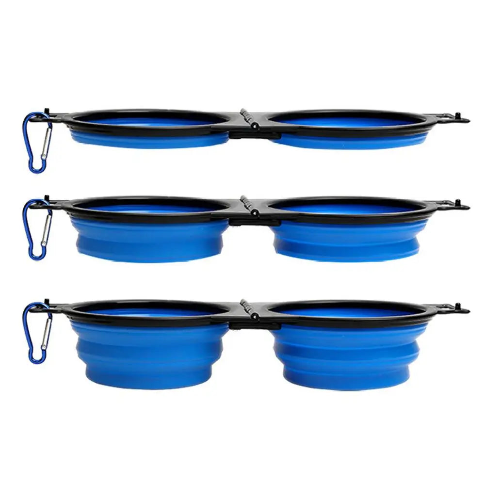Foldable Double Dog Bowl Travel