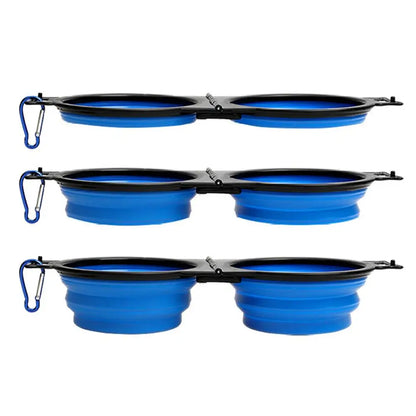 Foldable Double Dog Bowl Travel