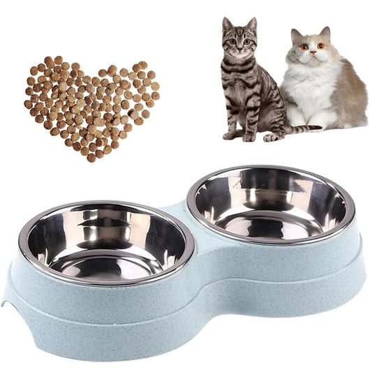 Double Cat Bowl with Stand