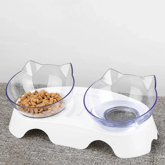 Double Cat Bowl with Stand