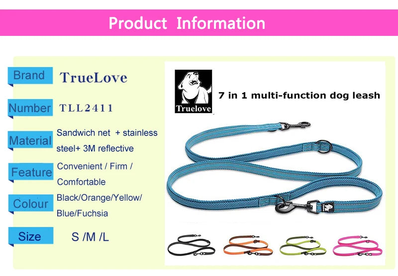 7-in1 multi-purpose dog leash.