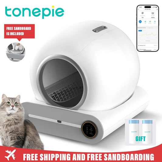 Tonepie 65L Automatic Smart Cat Litter Box Self Cleaning - Fully Enclosed