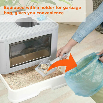 Foldable Cat Litter Box - Front Entry & Top Exit