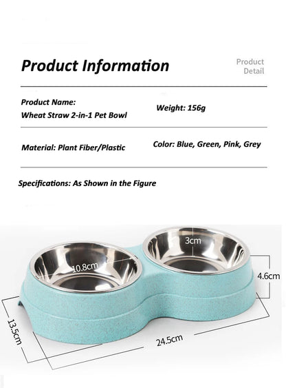 Double Cat Bowl with Stand