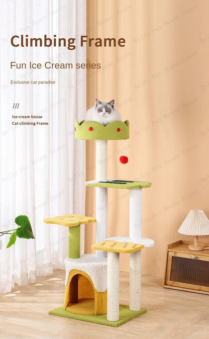 Ice-cream Style Cat Climbing Frame Three-layer Sisal Cat Scr