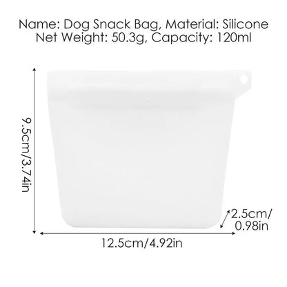 Silicone Dog Treat Pouch With Easy Closure Outside Training