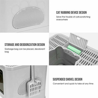 Foldable Cat Litter Box - Front Entry & Top Exit