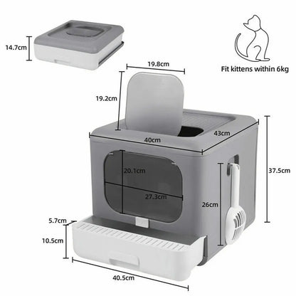 Cat Litter Box with Scoop and Sifting Tray