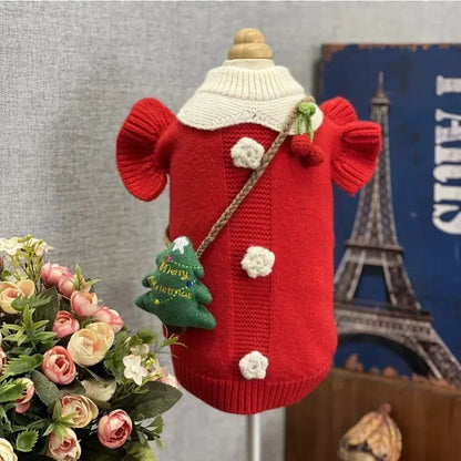 Pet Christmas Sweater Princess Skirt