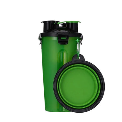 Portable 2 in 1 Pet Water Bottle with Folding Bowl