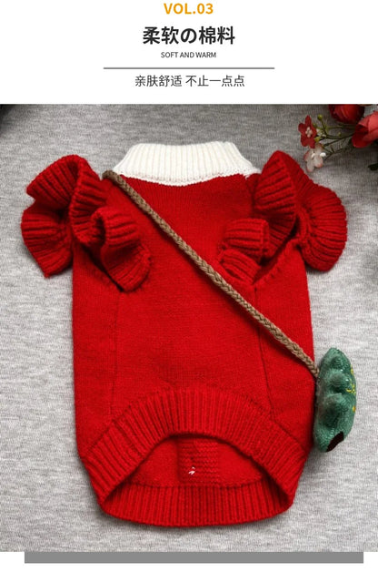 Pet Christmas Sweater Princess Skirt