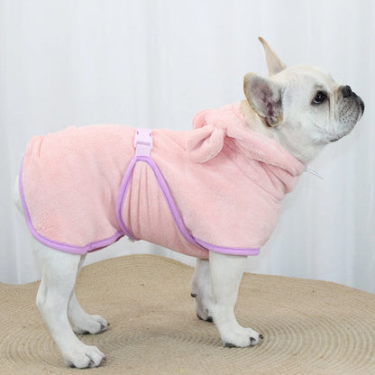 Cute Dog Bathrobe Pet Drying Coat Clothes Microfiber Absorbe