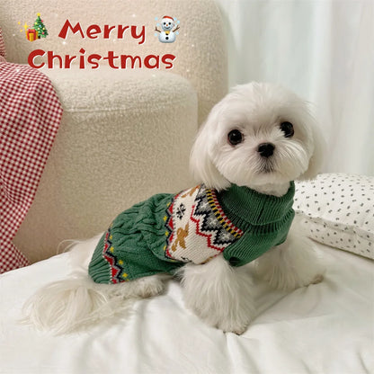 Dog Winter Clothes Pet Christmas Red Sweaters Sleeveless Gin