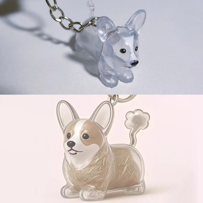 Pet Hair Memorial Pendant Keychain