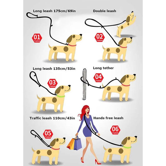 7-in1 multi-purpose dog leash.