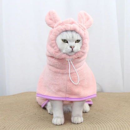 Cute Dog Bathrobe Pet Drying Coat Clothes Microfiber Absorbe