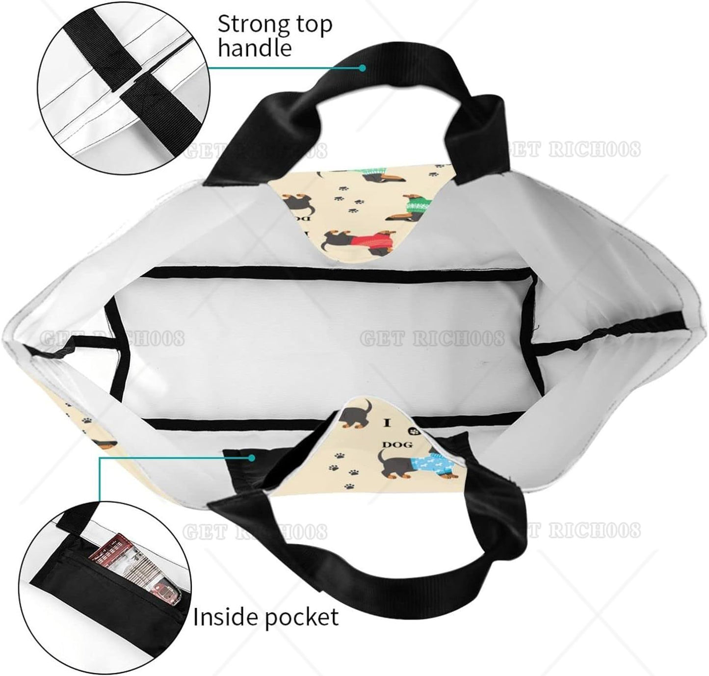 Cute Dachshund Dog Tote Bag