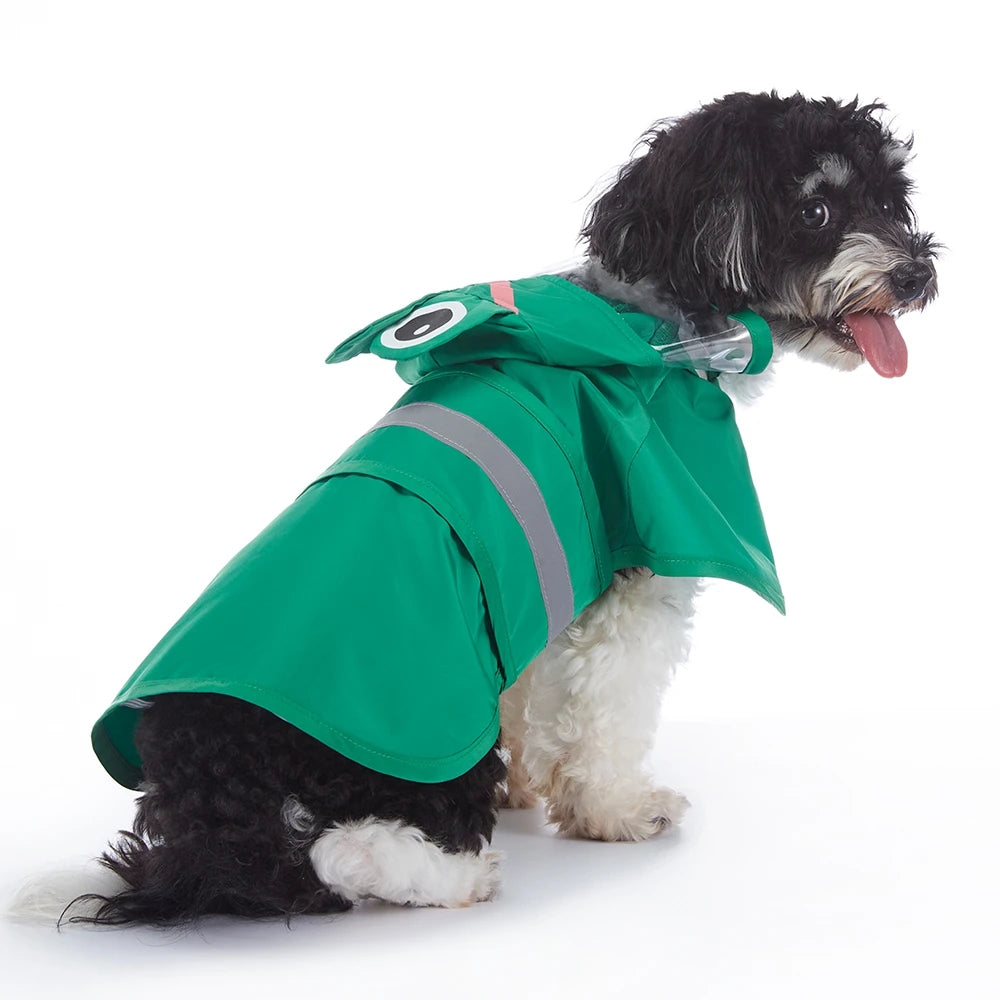Pet Raincoat Cartoon Pattern Reflective