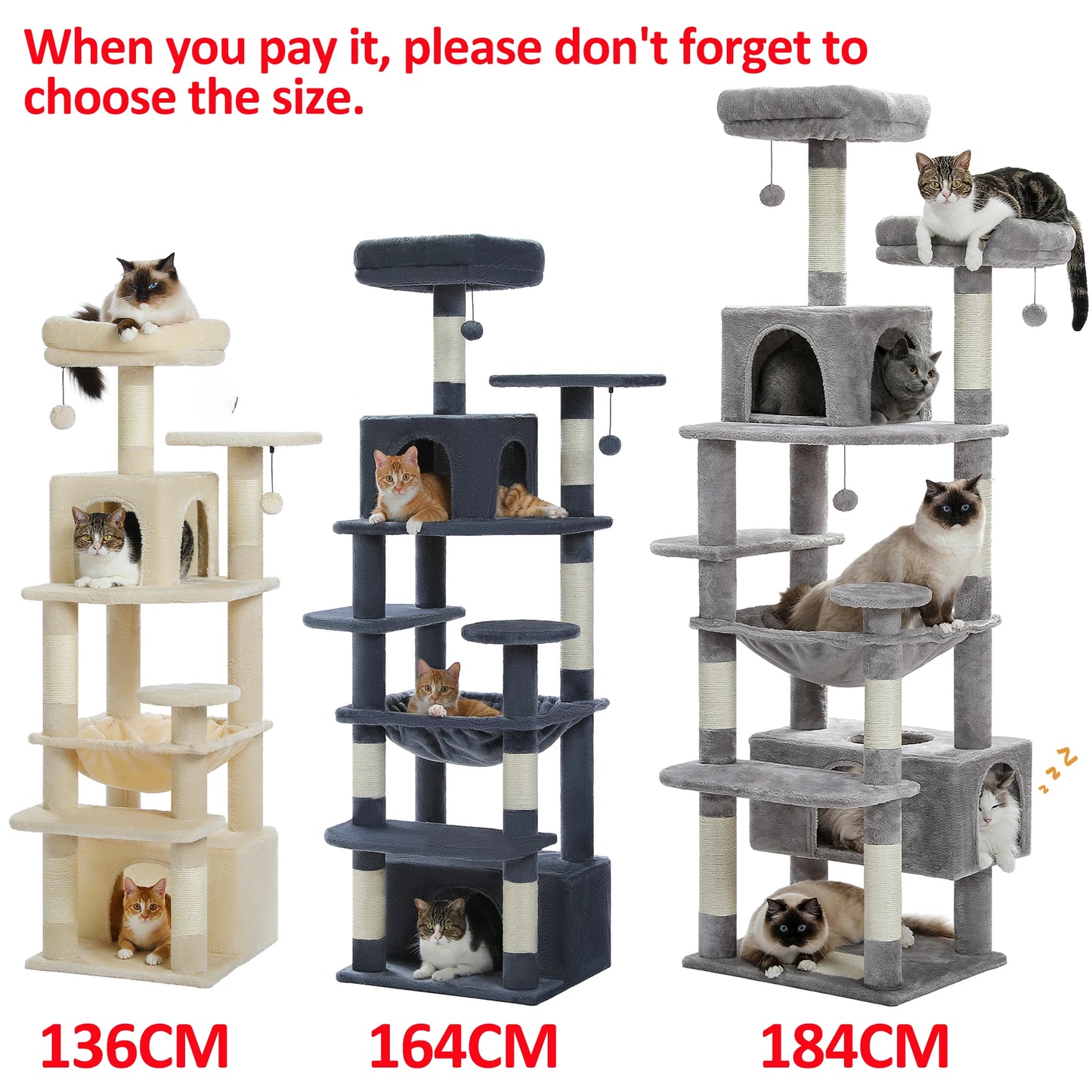 Large Cat Tree with Sisal-Covered Scratching Posts