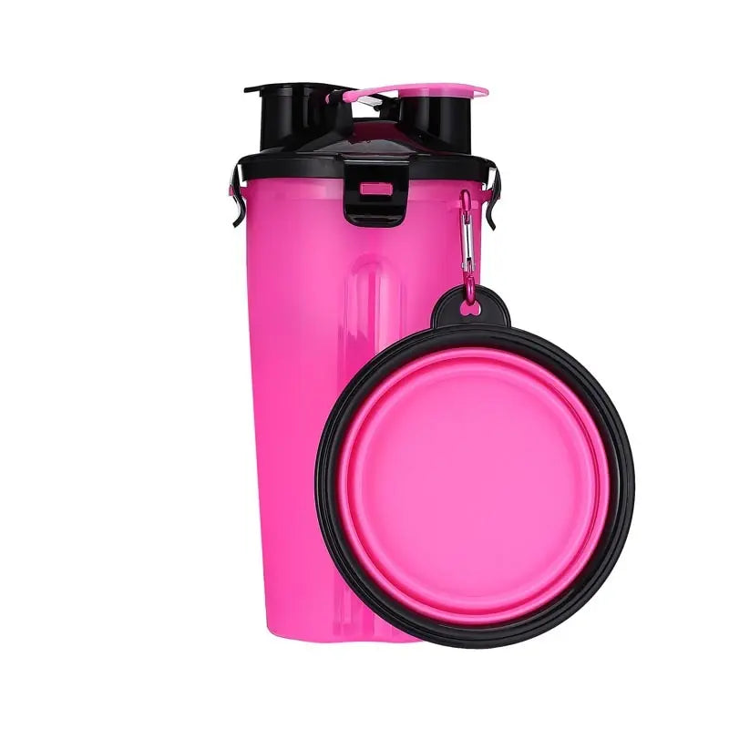 Portable 2 in 1 Pet Water Bottle with Folding Bowl
