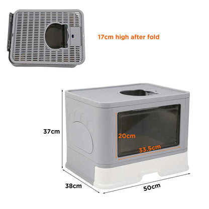 Foldable Cat Litter Box - Front Entry & Top Exit