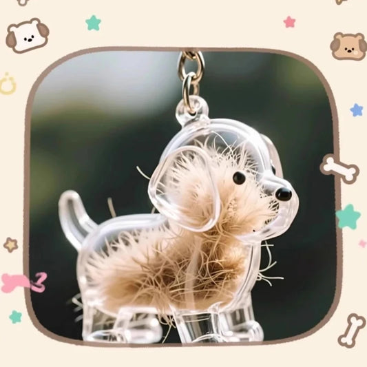 Pet Hair Memorial Pendant Keychain
