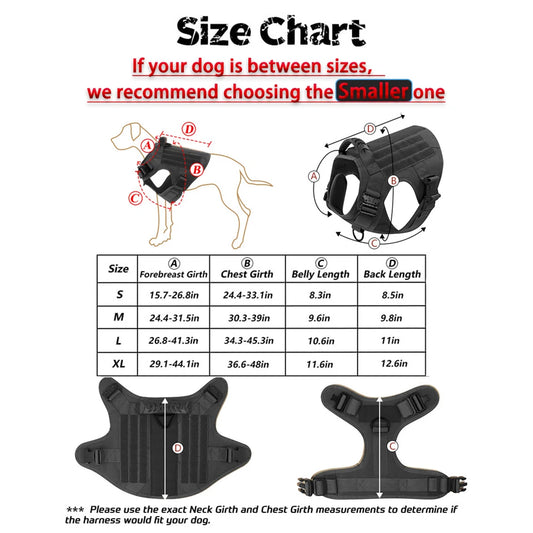 Military Large Dog Harness Collar