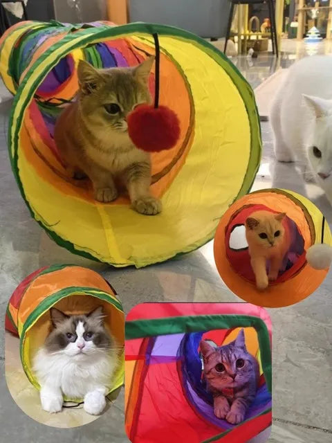 cat play tunnel interactive toy,hide and seek tunnel, portab