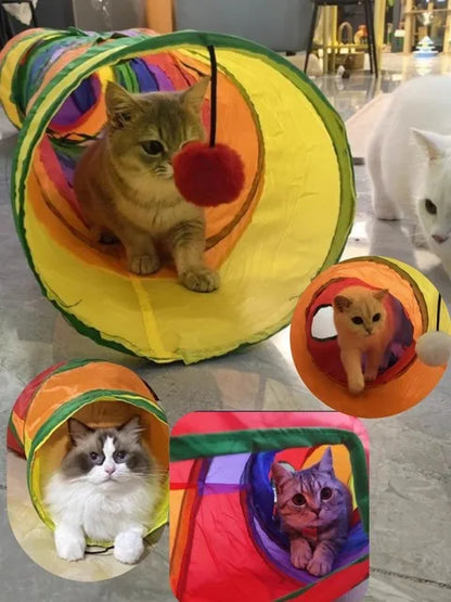 cat play tunnel interactive toy,hide and seek tunnel, portab