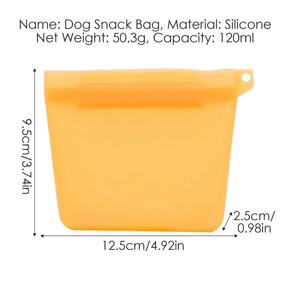Silicone Dog Treat Pouch With Easy Closure Outside Training