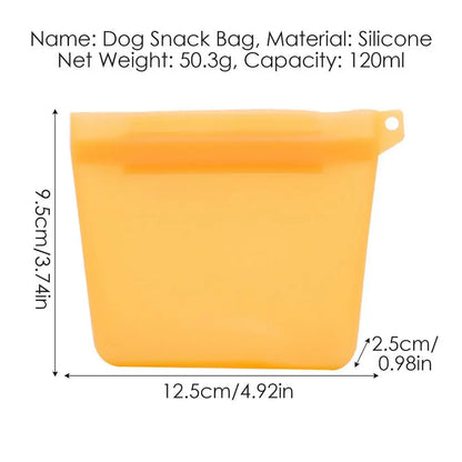Silicone Dog Treat Pouch With Easy Closure Outside Training