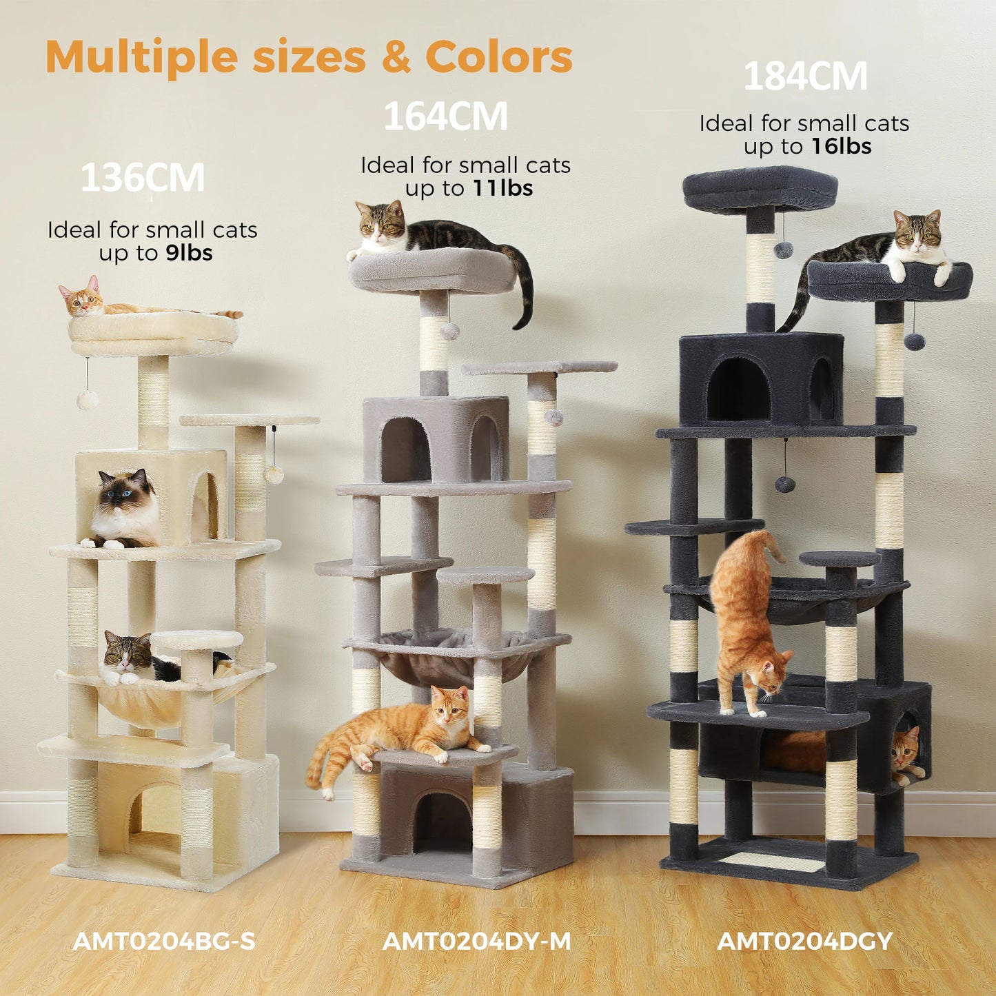 Large Cat Tree with Sisal-Covered Scratching Posts