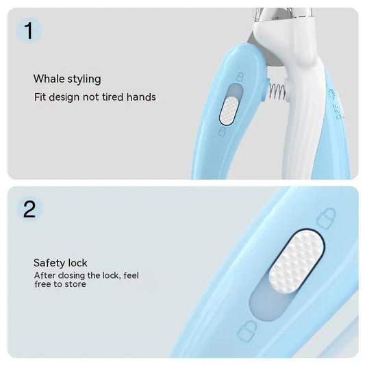 Pet nail clippers with LED light