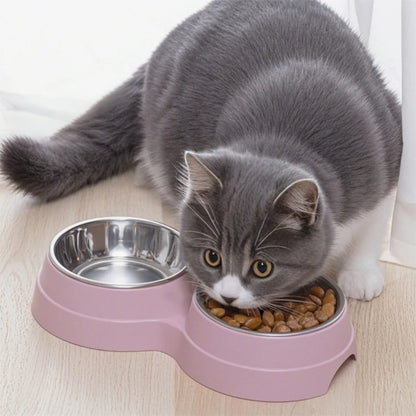 Double Cat Bowl with Stand