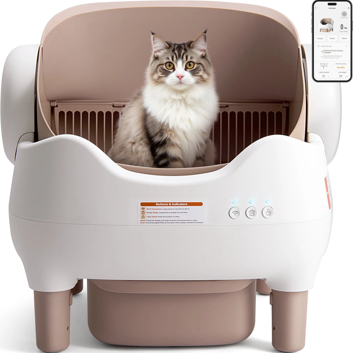 Self-Cleaning Litter Box, Automatic Cat Litter Box with App Control