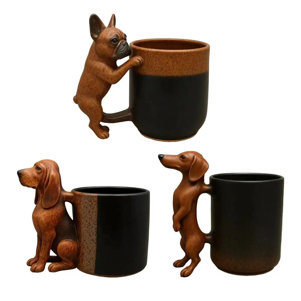Cute Dog Handle Ceramic Mug