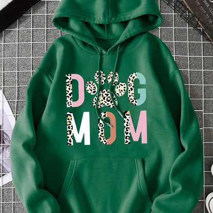 Stylish Dog Mom Print Hoodie