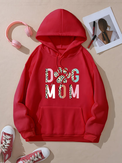Stylish Dog Mom Print Hoodie
